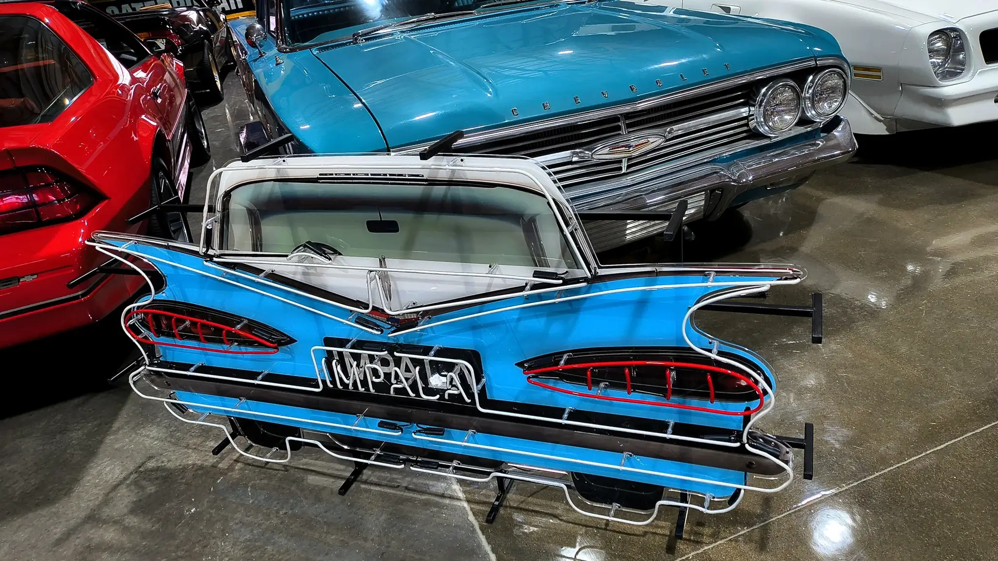 MP: 1959 Style Turquoise Impala Neon Sign | PCARMARKET