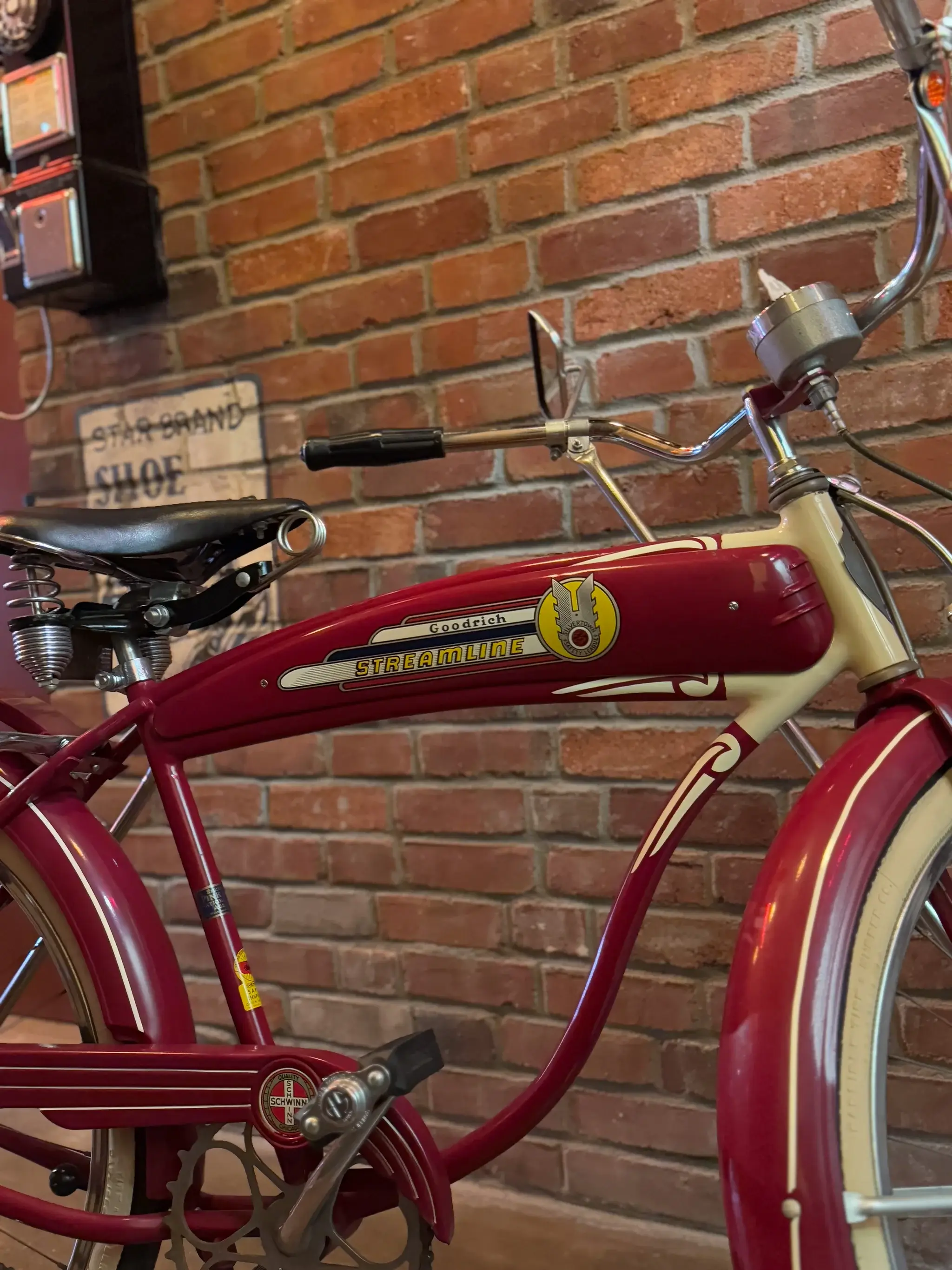 1958 schwinn corvette bicycle Spruced up this 59' Schwinn Corvette. Kept the vintage patina and clear  coated the frame. Installed fresh cables and brake pads and rubber.  Polished all metals and she's ready to ride again! #