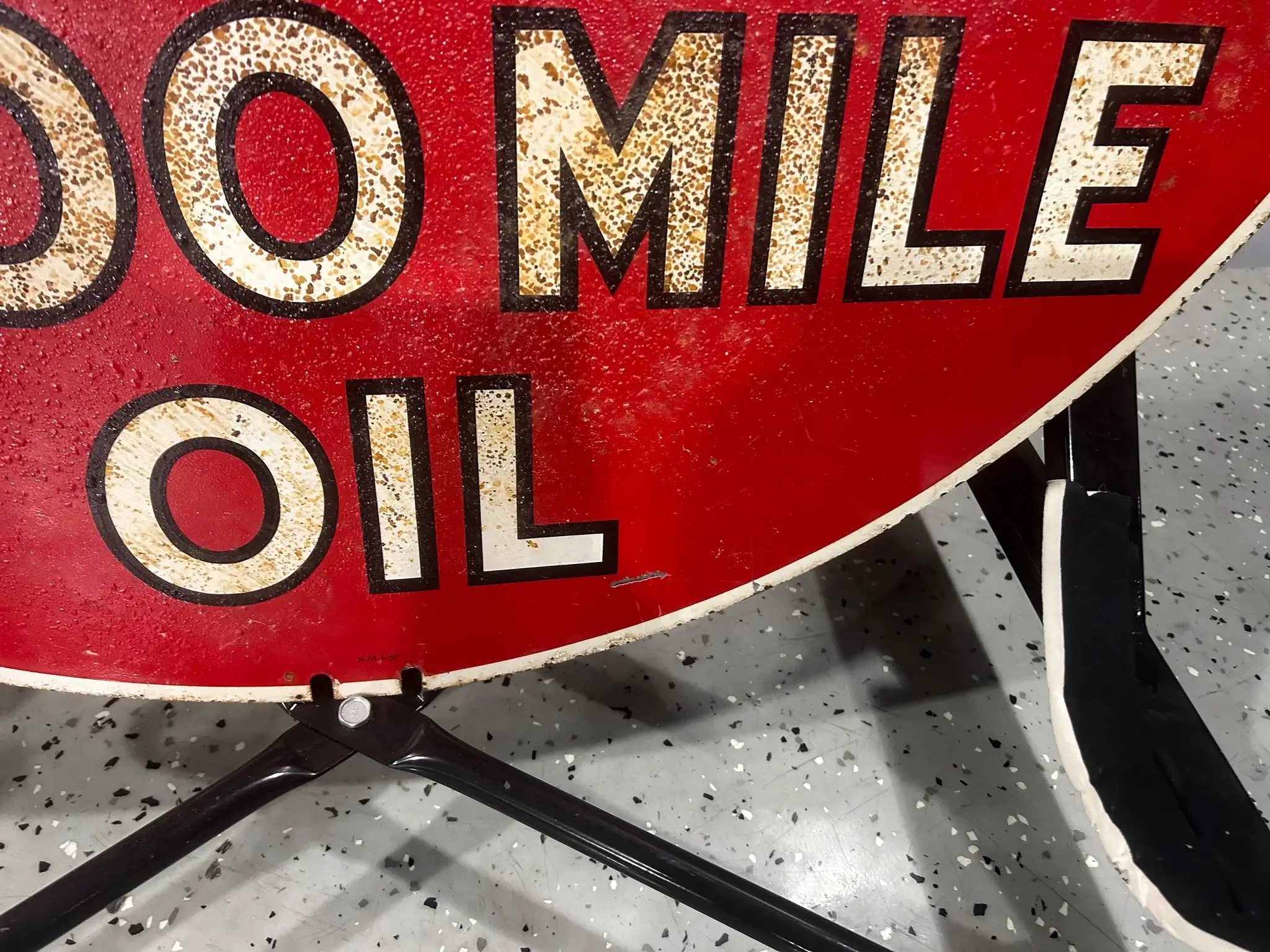 MP: 1950's Kendall Oil 'The 2000 Mile Oil' Double Sided Sign