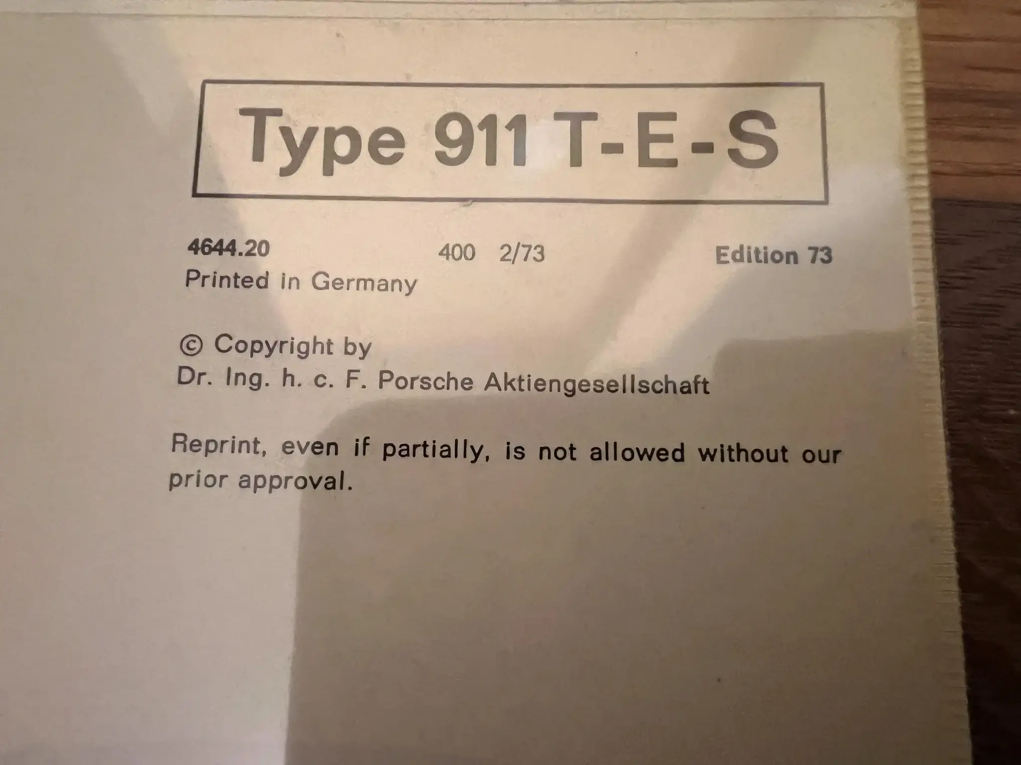 MP: 1973 Porsche 911RS/S/E/T Factory Tool Kit and Owners Manual