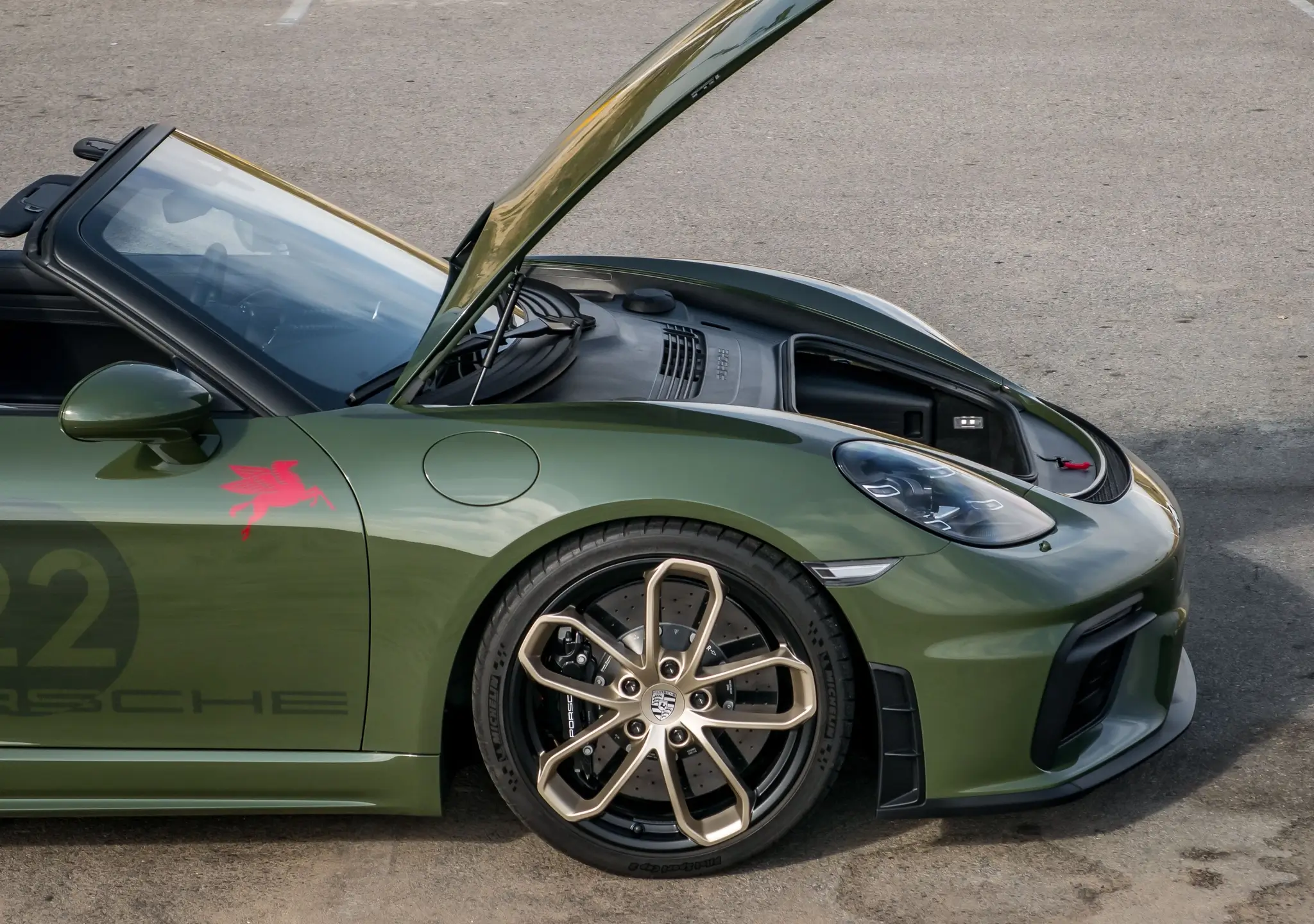 Special Wishes PTS Nato Olive 585-Mile 2022 Porsche 718 Spyder 6