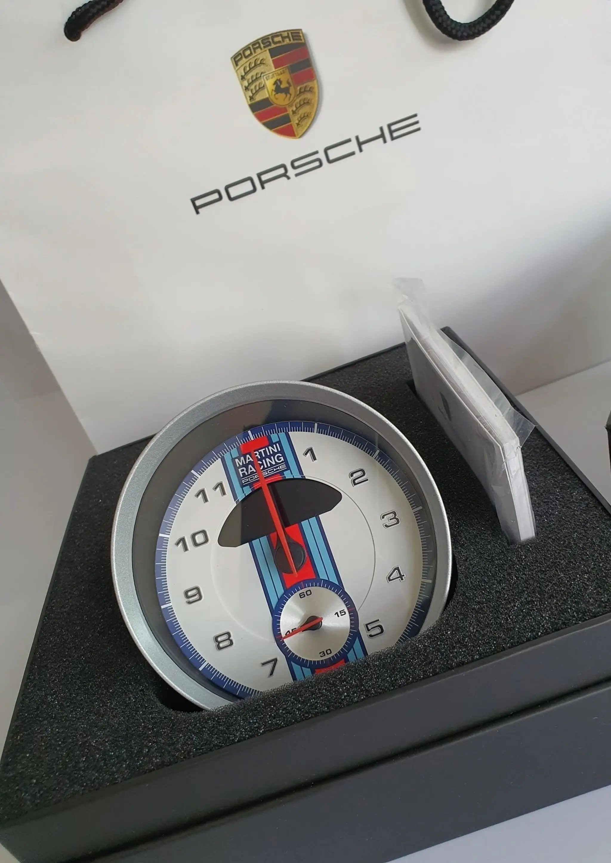 No Reserve Porsche Martini Racing Tabletop Clock | PCARMARKET