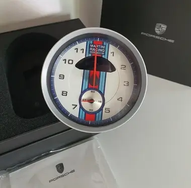 No Reserve Porsche Martini Racing Tabletop Clock | PCARMARKET