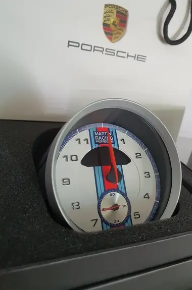 No Reserve Porsche Martini Racing Tabletop Clock | PCARMARKET