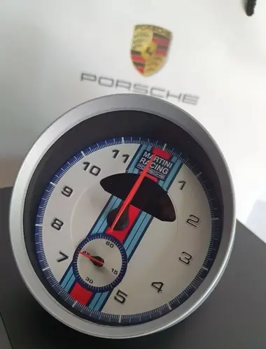 No Reserve Porsche Martini Racing Tabletop Clock | PCARMARKET
