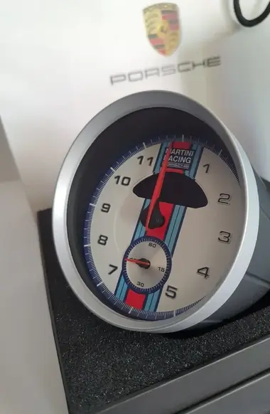 No Reserve Porsche Martini Racing Tabletop Clock | PCARMARKET