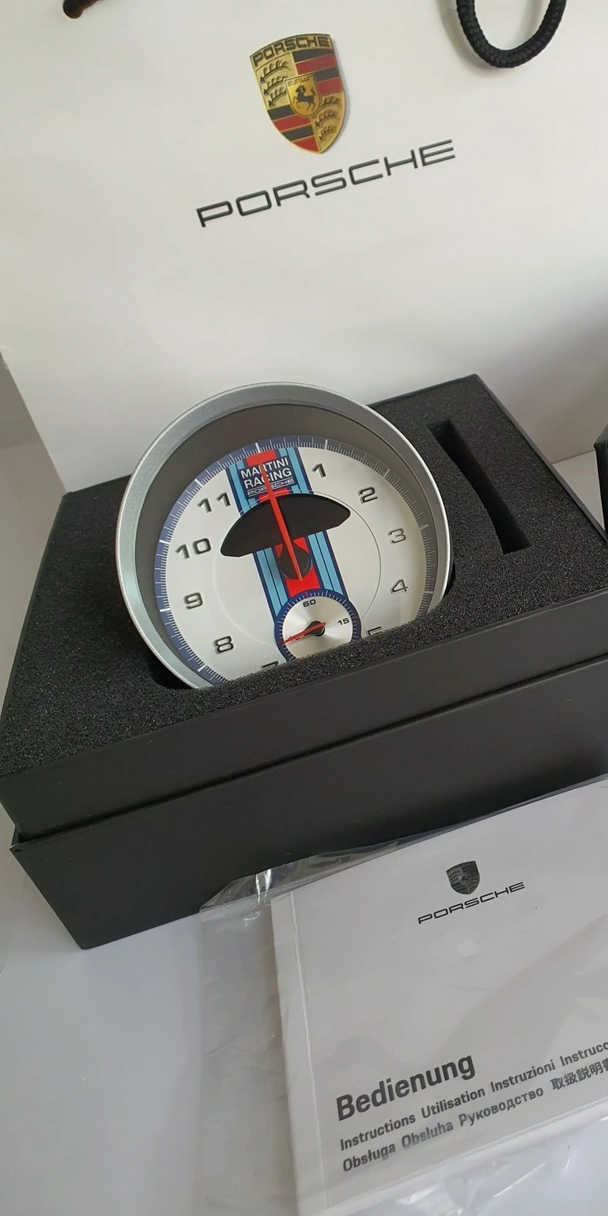 No Reserve Porsche Martini Racing Tabletop Clock | PCARMARKET