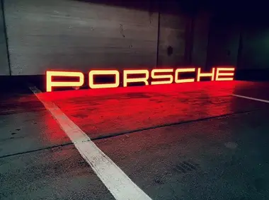 18ft Illuminated Porsche Letters Sign | PCARMARKET