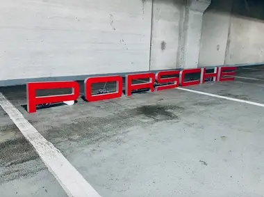 18ft Illuminated Porsche Letters Sign | PCARMARKET