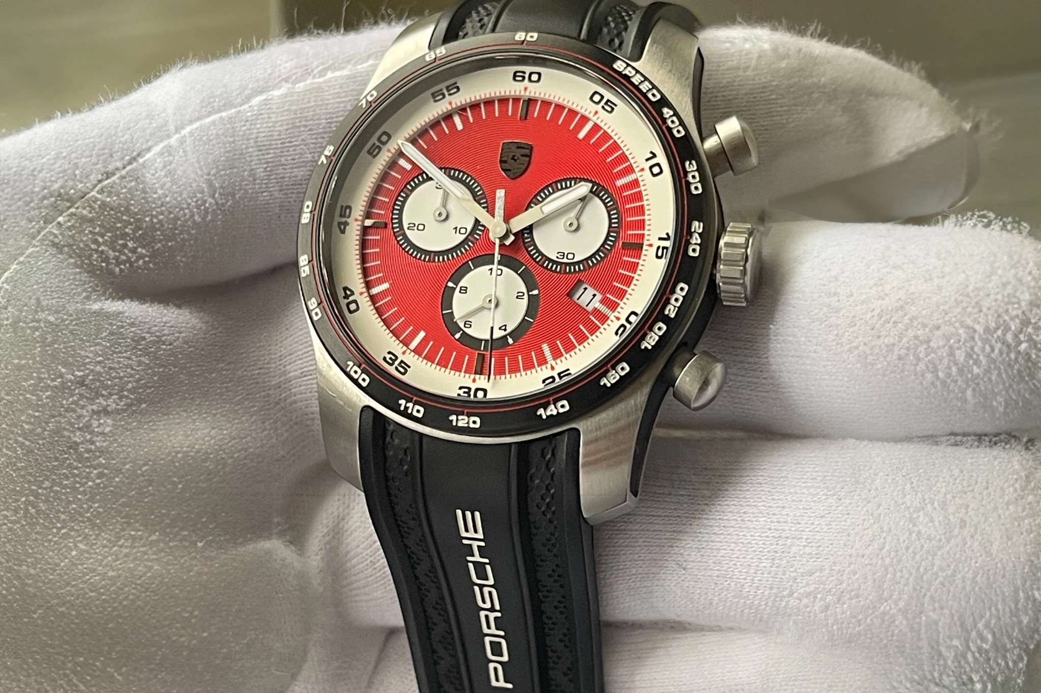 Porsche クロノグラフ 時計 レッド No Reserve Porsche 911 Carrera Limited Edition Chronograph Watch