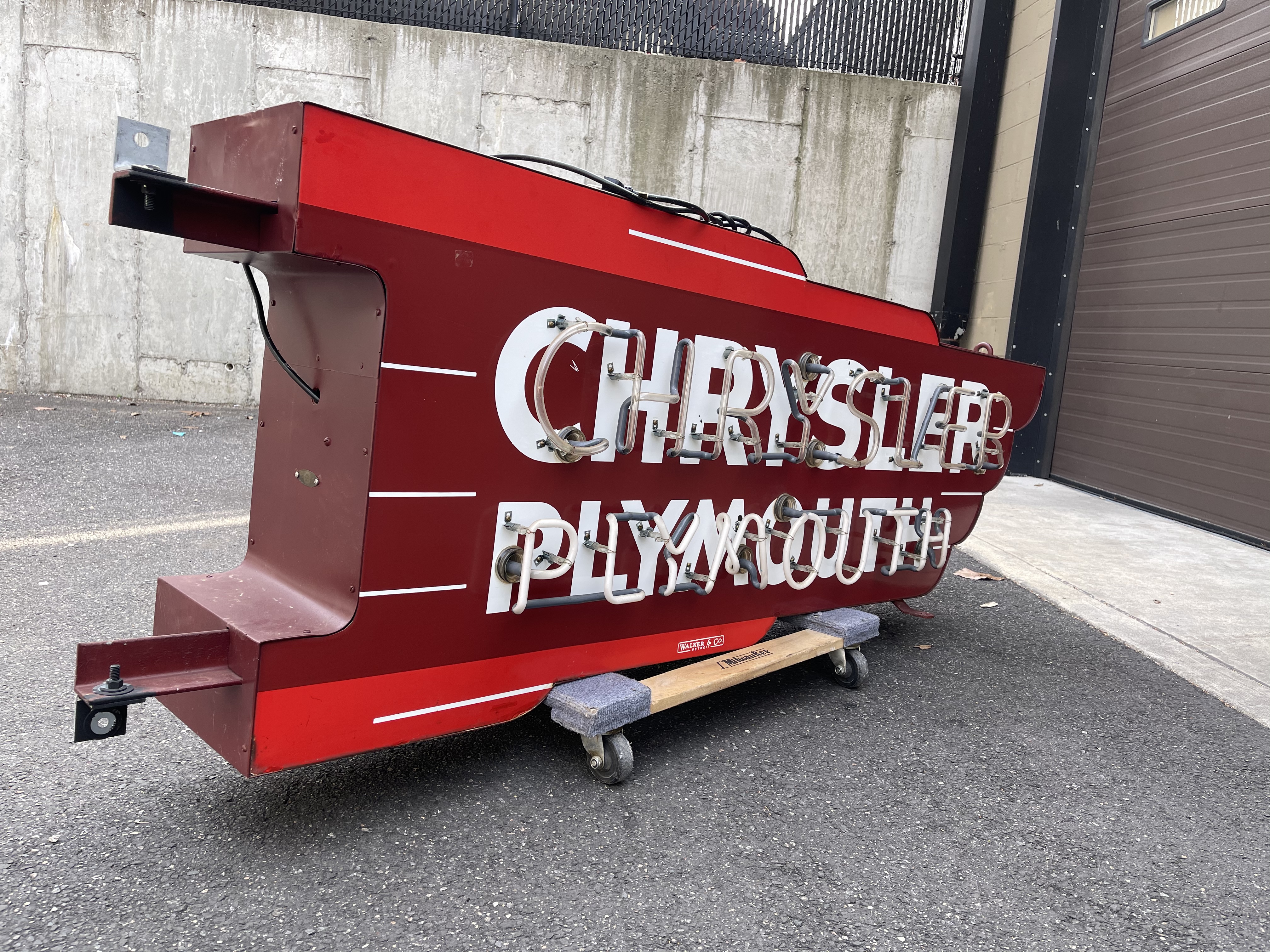 1940s Chrysler Plymouth Double-Sided Porcelain Neon Sign | PCARMARKET