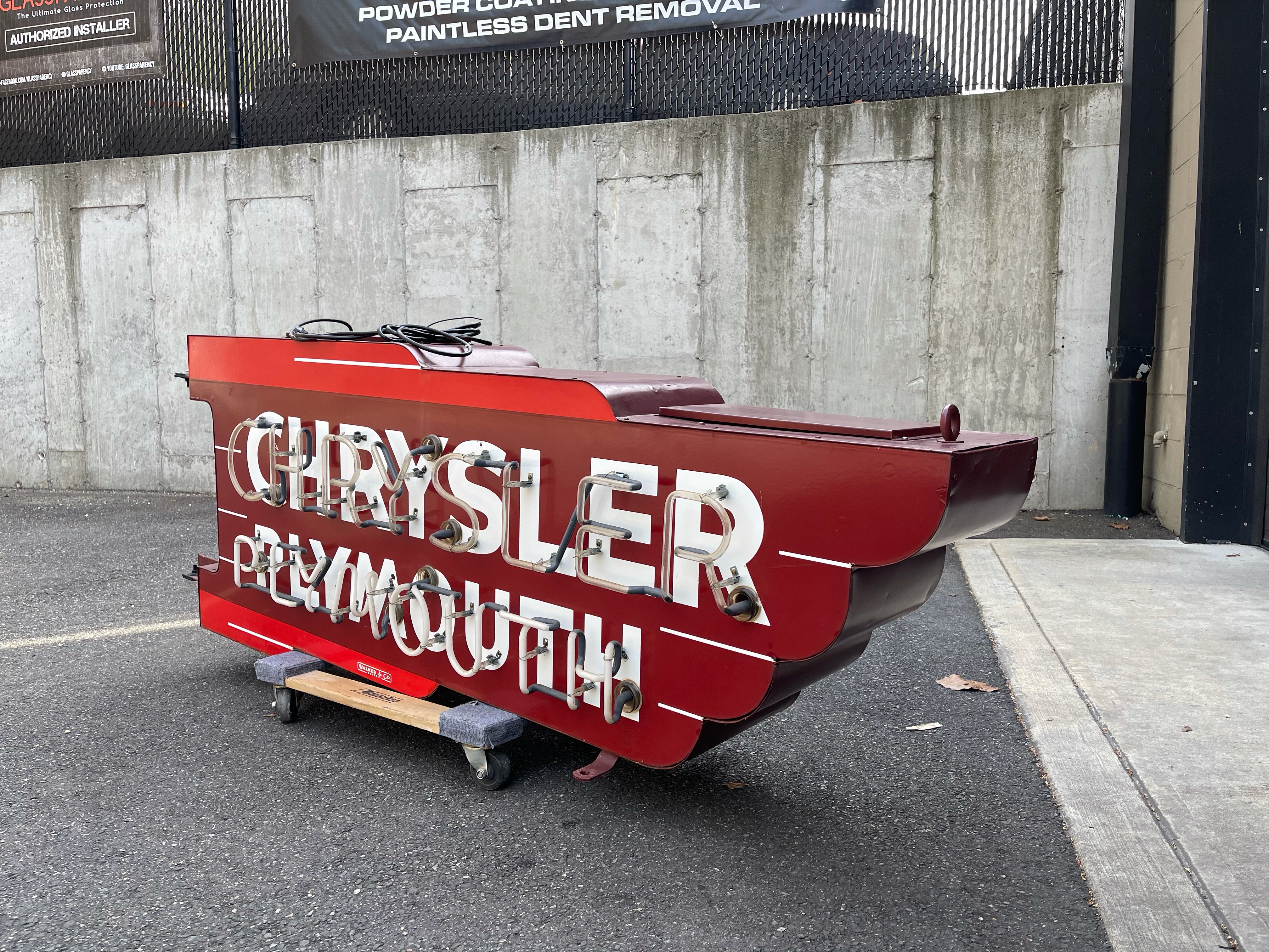 1940s Chrysler Plymouth Double-Sided Porcelain Neon Sign | PCARMARKET