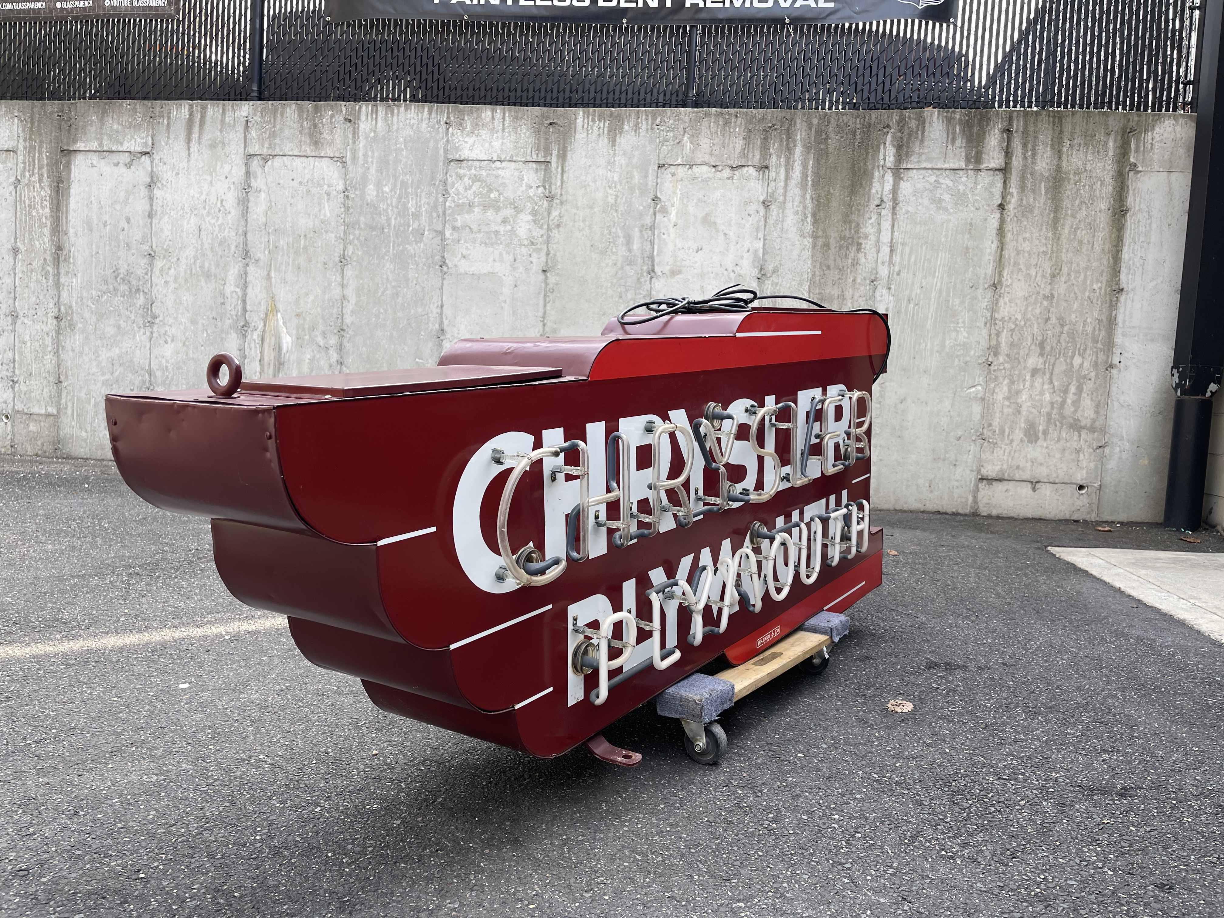 1940s Chrysler Plymouth Double-Sided Porcelain Neon Sign | PCARMARKET