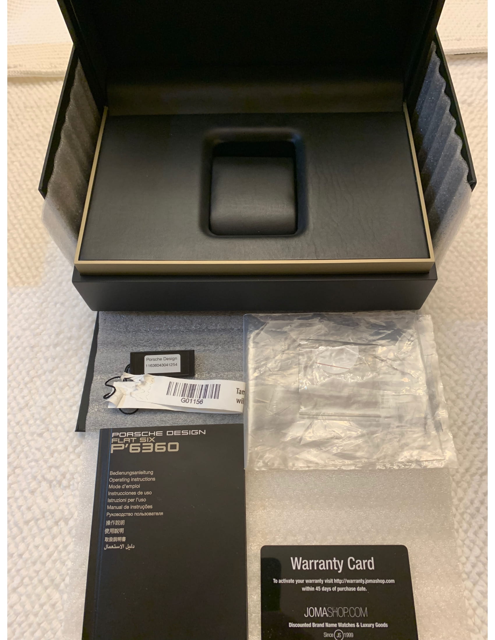 Porsche Flat 6 watch new in box with manual Porsche Design Flat Six 44mm Red Dial Automatic Men main image 2