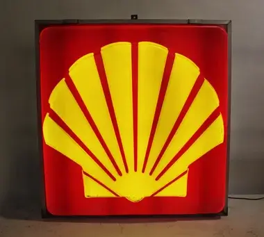 MP: Authentic Large Illuminated Shell Oil Sign | PCARMARKET