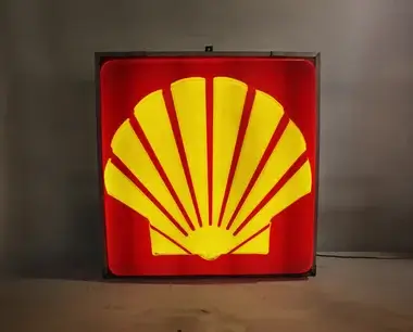 MP: Authentic Large Illuminated Shell Oil Sign | PCARMARKET