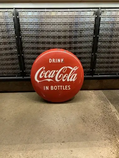 MP: 1950s Coca-Cola Single-sided Porcelain Button Sign (24