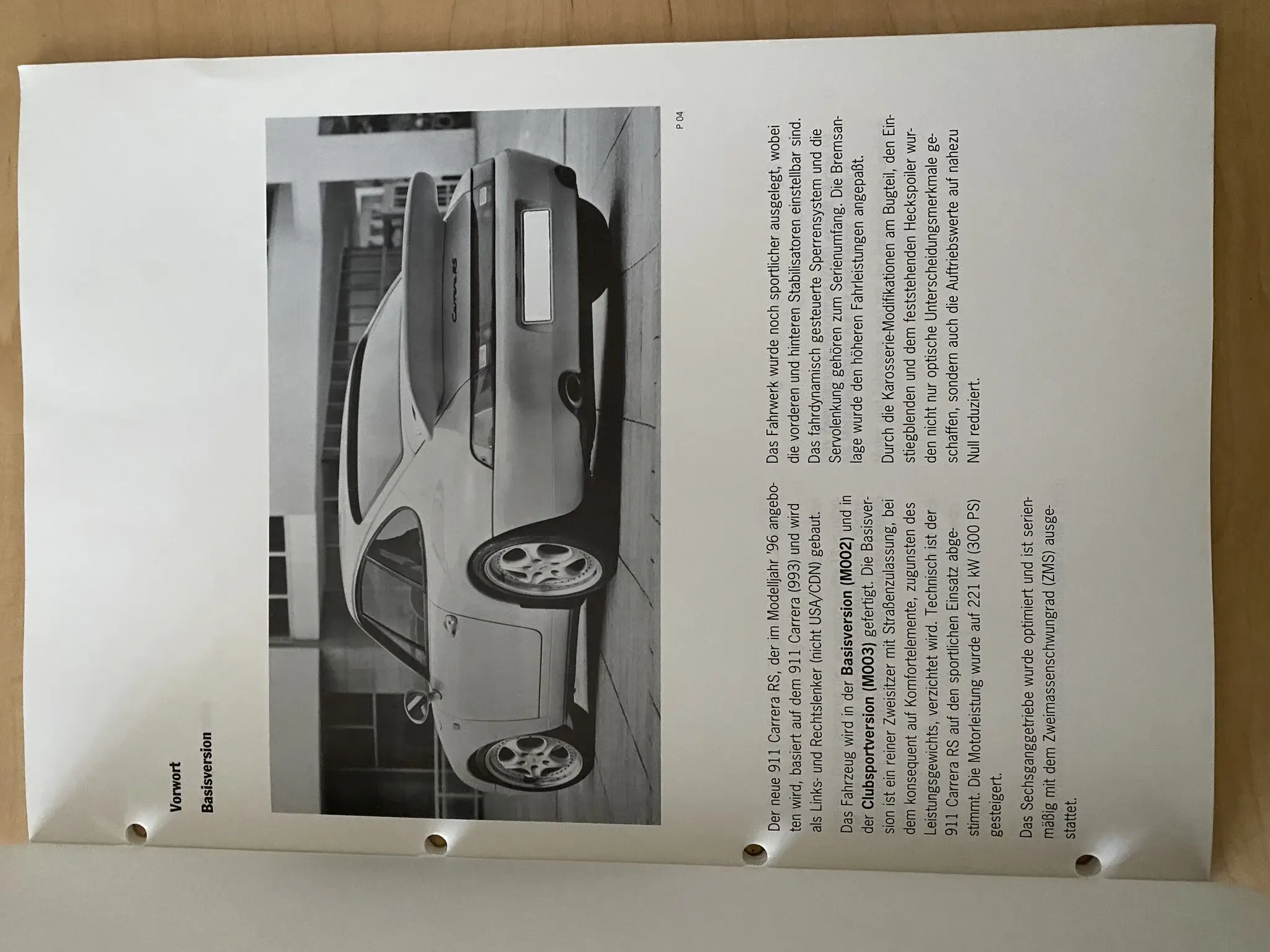 MP: Complete Original Porsche 993 Carrera RS Owners Manual & Press