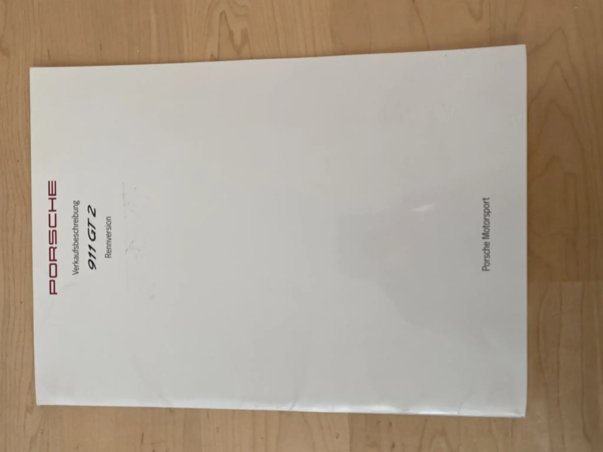 MP: Complete Original Porsche 993 GT2 Owners Manual & Press