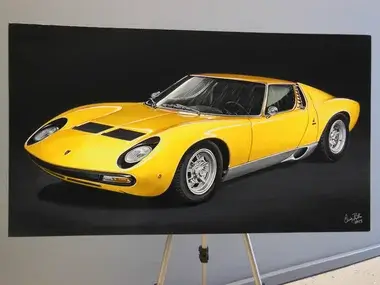 No Reserve 1971 Lamborghini Miura SV Painting by Clive Botha | PCARMARKET