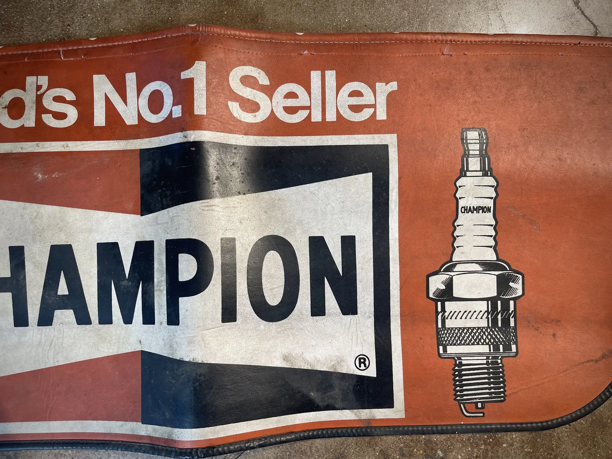 No Reserve Vintage Champion Spark Plugs Fender Cover | PCARMARKET
