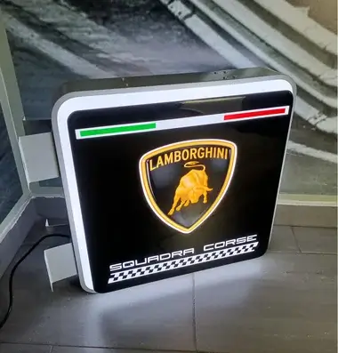 MP: Double-Sided Flange Style Lamborghini Sign | PCARMARKET