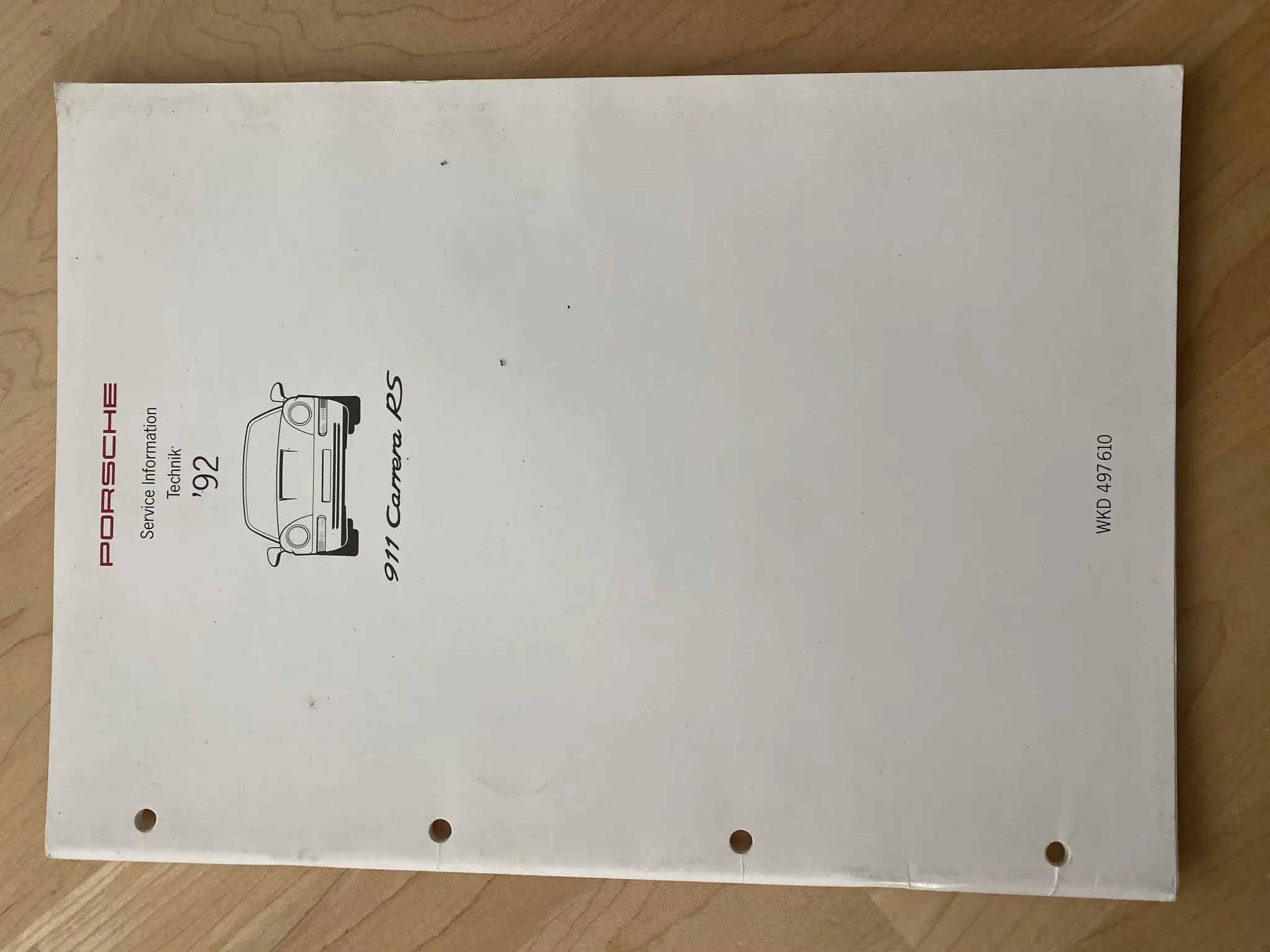 mページ　0916 Complete Original Porsche 964 Carrera RS Owners Manual & Press
