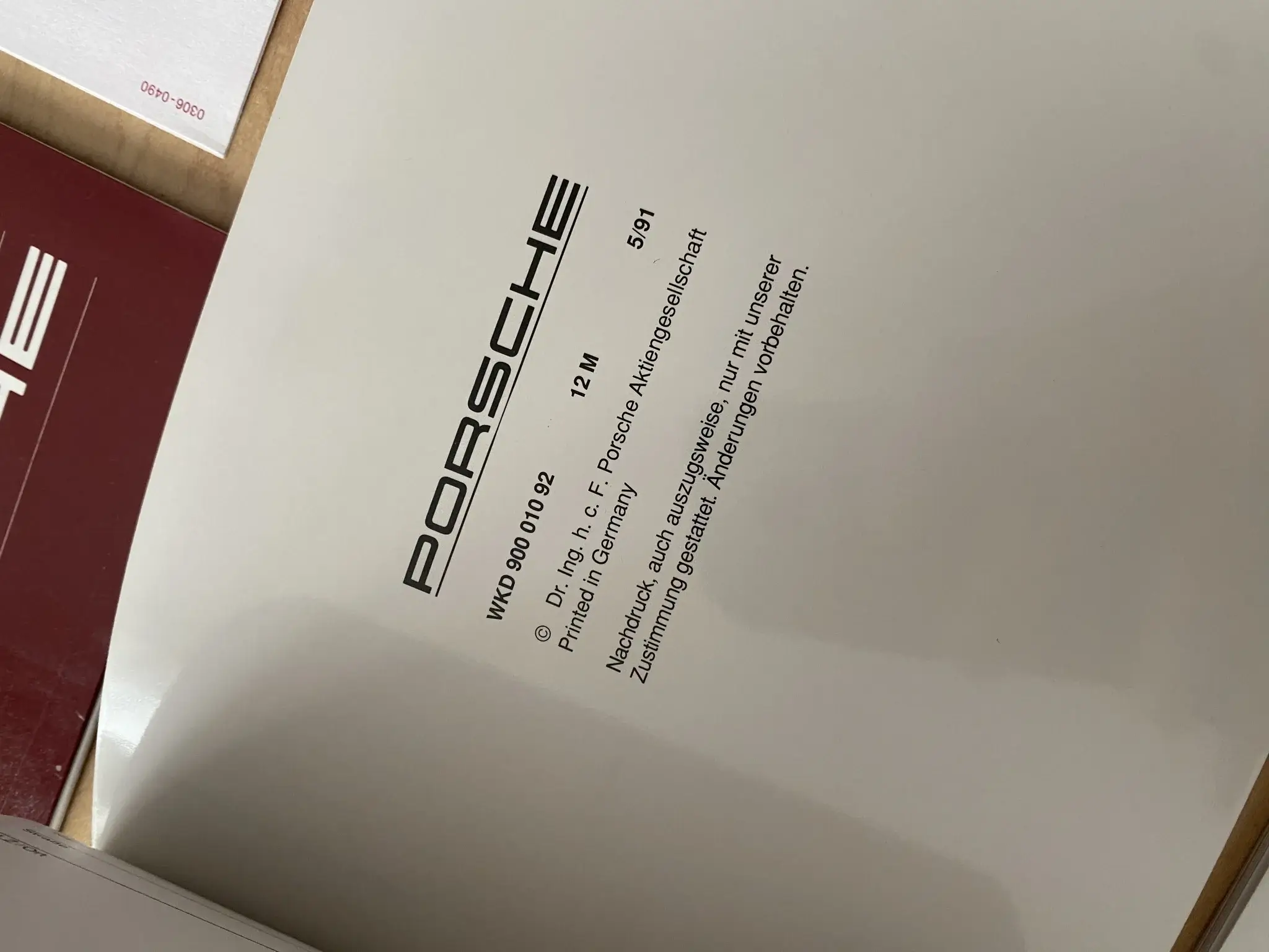 Complete Original Porsche 964 Carrera RS Owners Manual & Press 