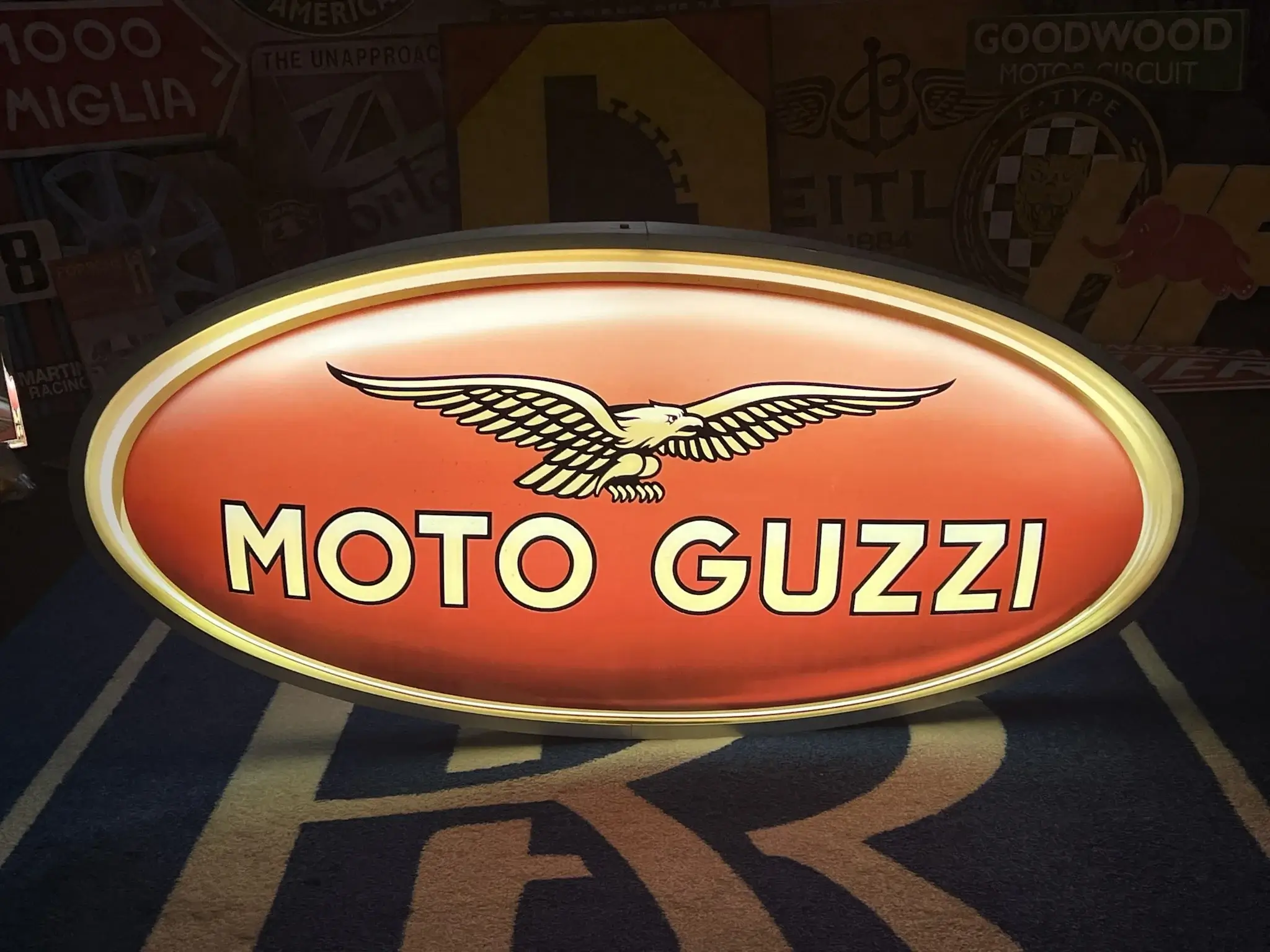 MP: Illuminated Double-sided Moto Guzzi Sign | PCARMARKET