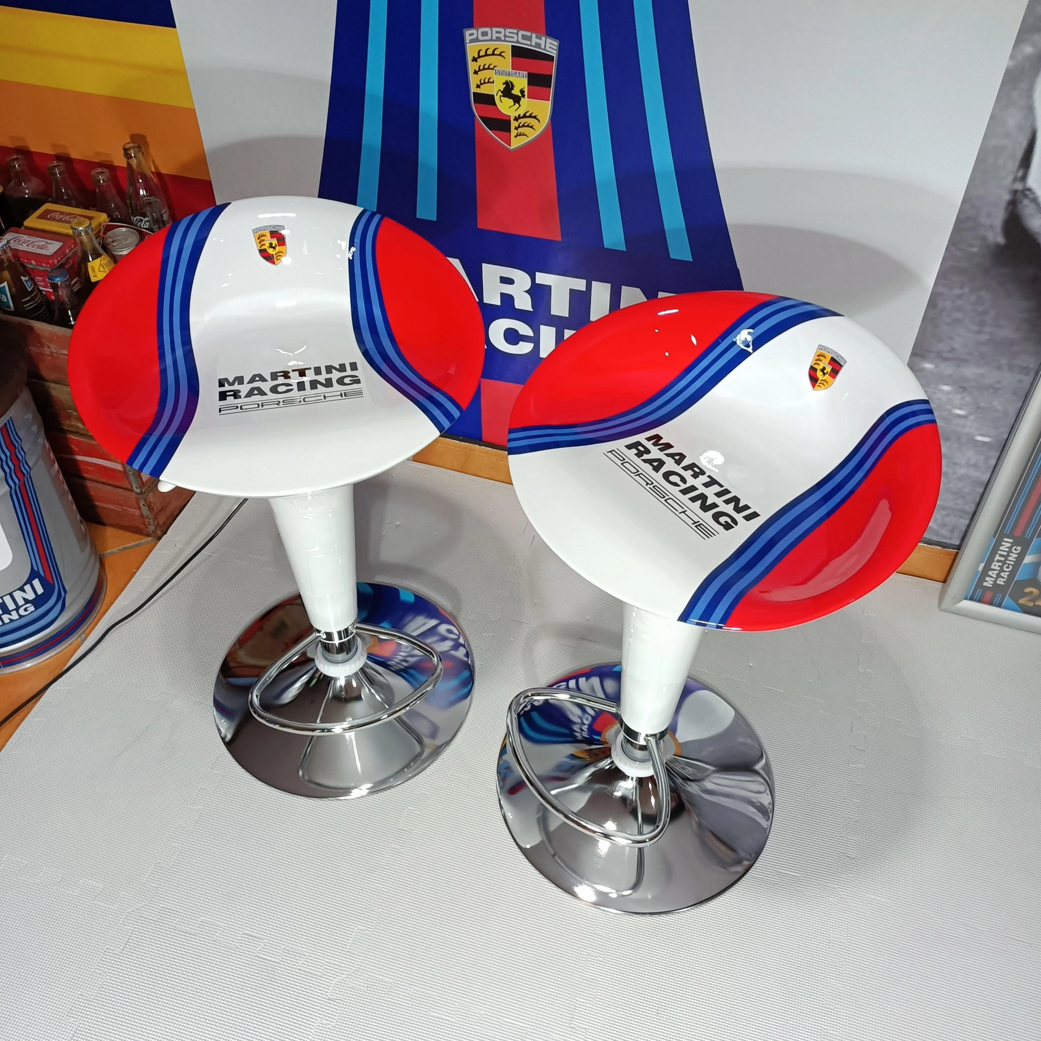 No Reserve Porsche Martini Racing Livery Stools | PCARMARKET