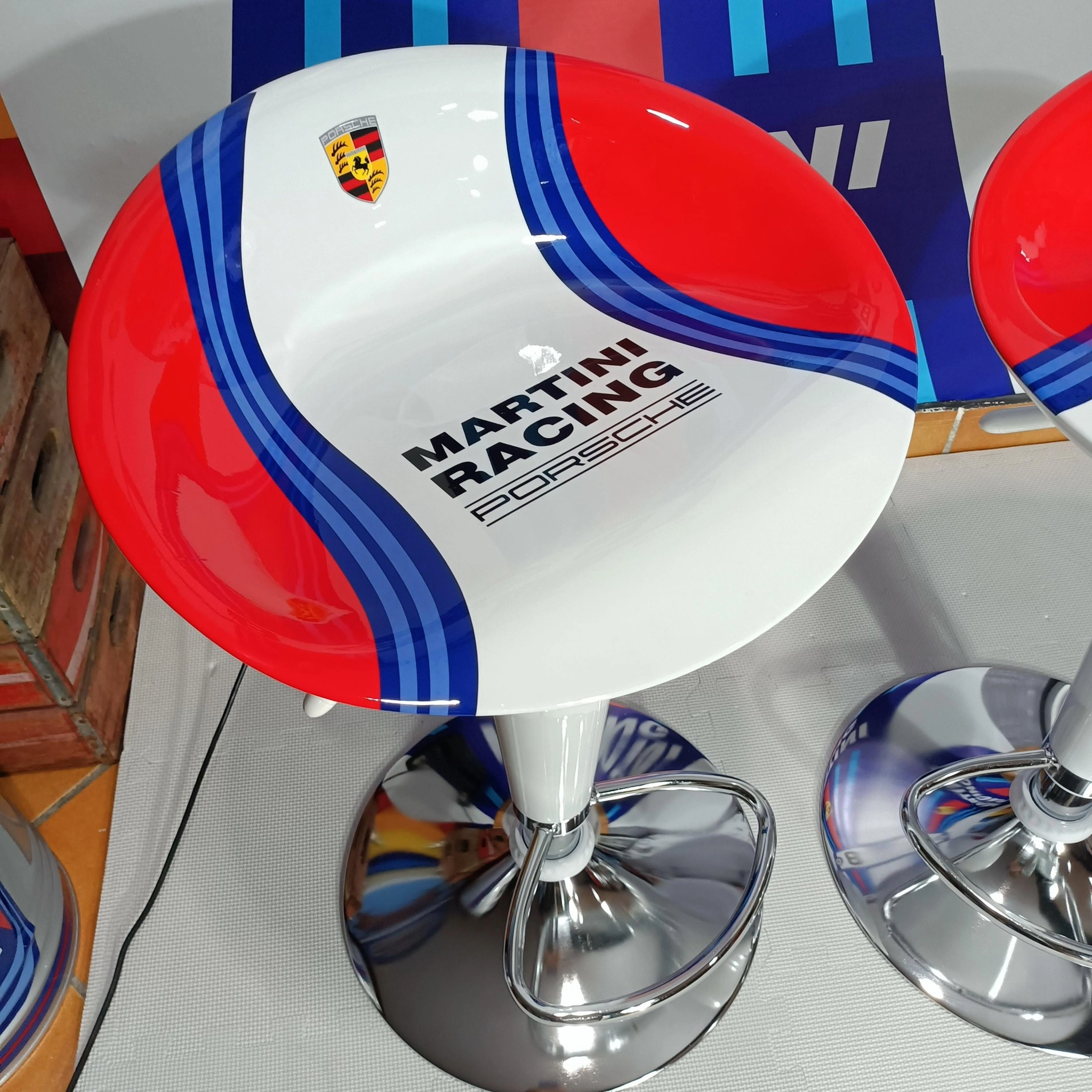 No Reserve Porsche Martini Racing Livery Stools | PCARMARKET