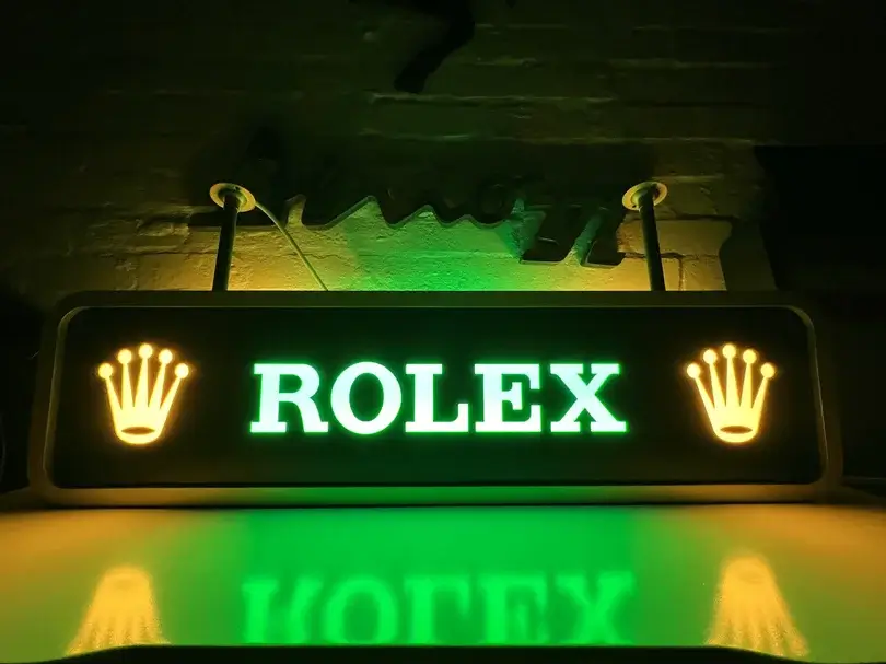 MP: Authentic Illuminated Double Sided Rolex Sign | PCARMARKET